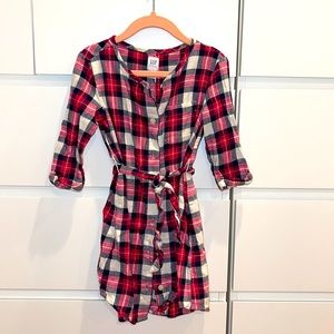 Gap Pink Plaid button-down dress